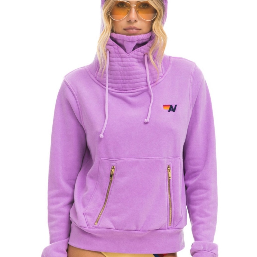Aviator Nation NINJA PULLOVER HOODIE NEON PURPLE